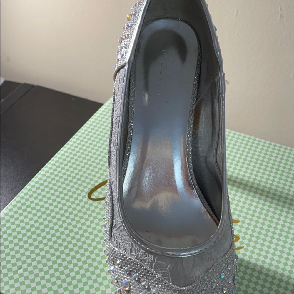 Silver Rhinestone Pumps - Picture 2 of 4